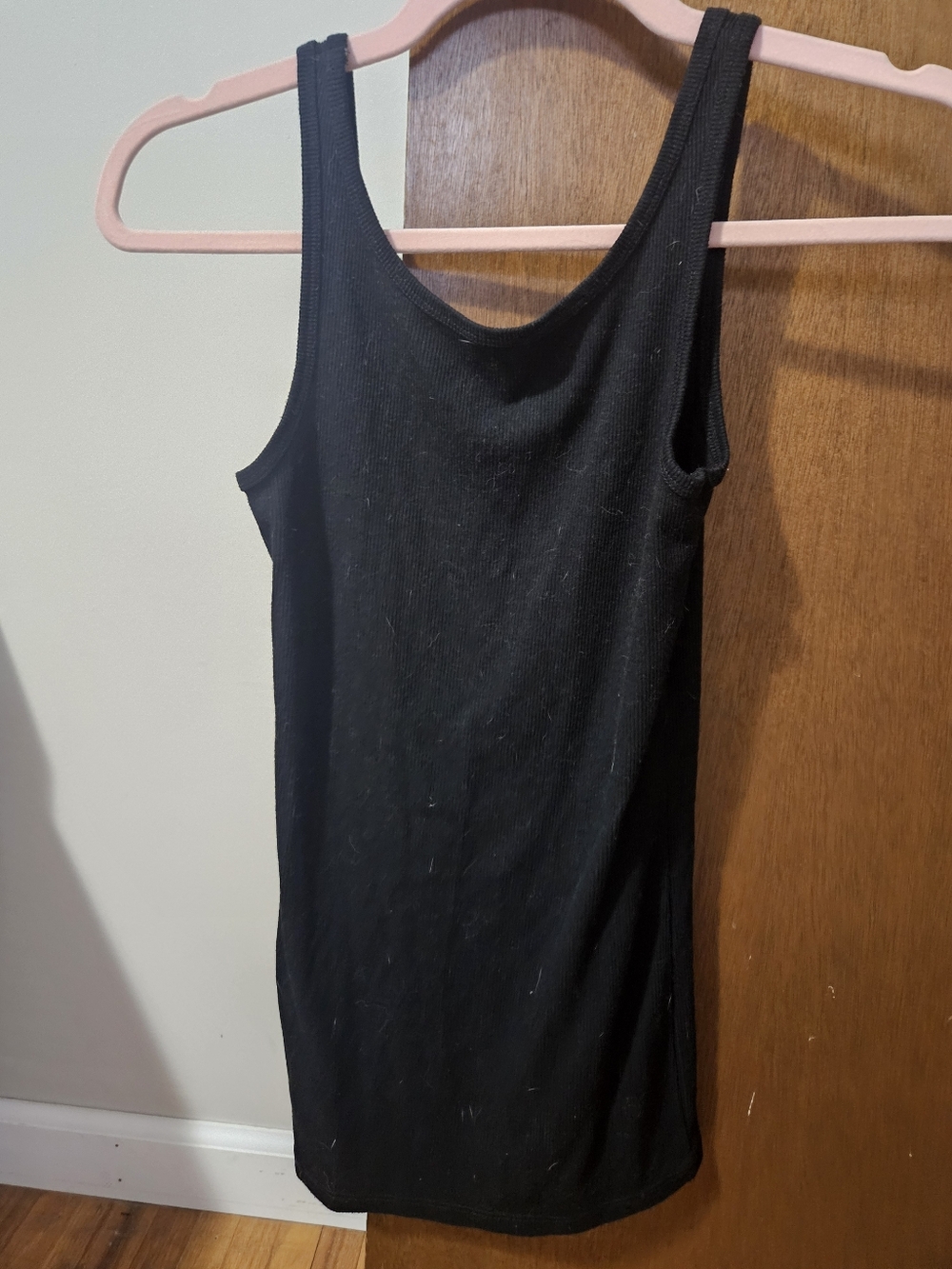 a new day Black Ribbed Tank Top - Scoop Neck Size XS